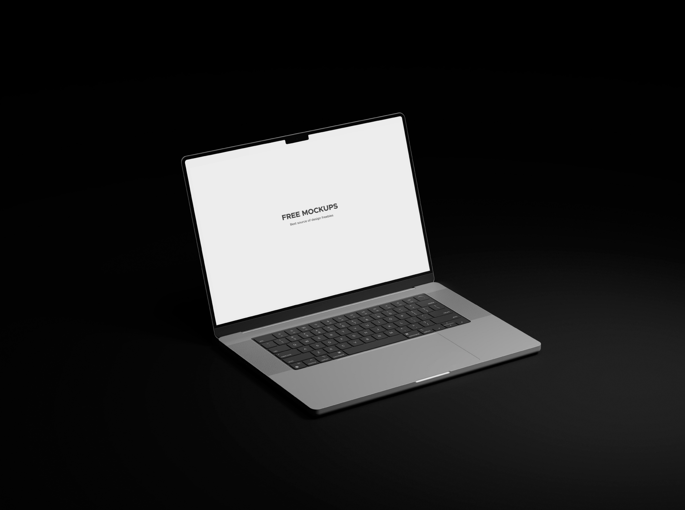 Isometric View Rendered Silver MacBook Pro Free Mockup Template