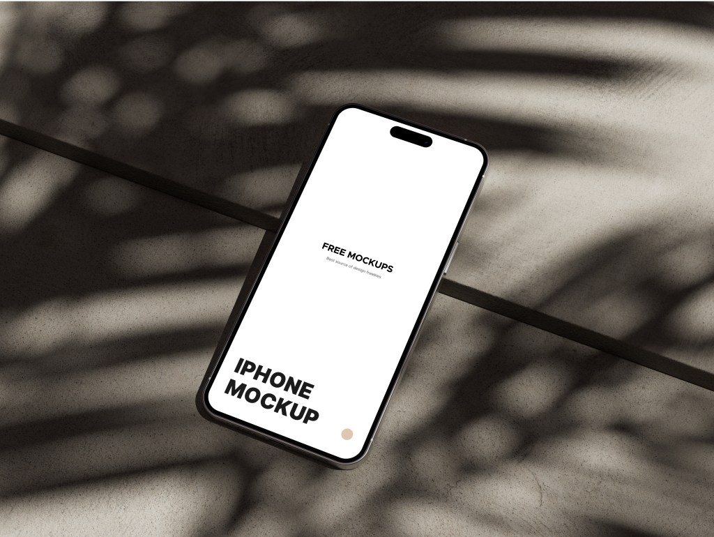 Frontal View Silver iPhone 15 Pro Max Free Mockup Outdoor - Free Mockups