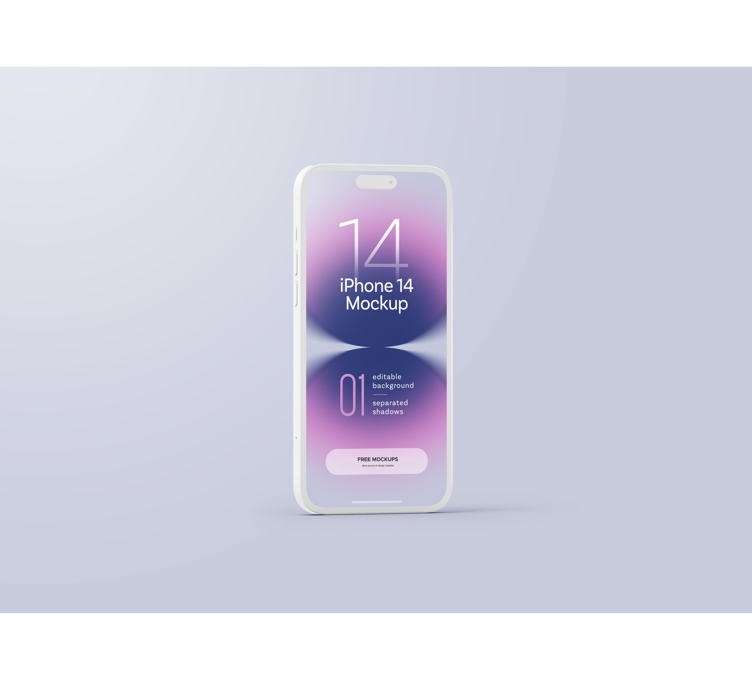 Frontal View White Clay Design iPhone 14 Pro Free Mockup